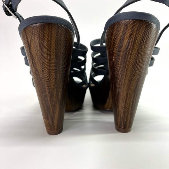 G by Guess Seany Platform Strappy Sandals Washed Denim 10 - Picture 11 of 16